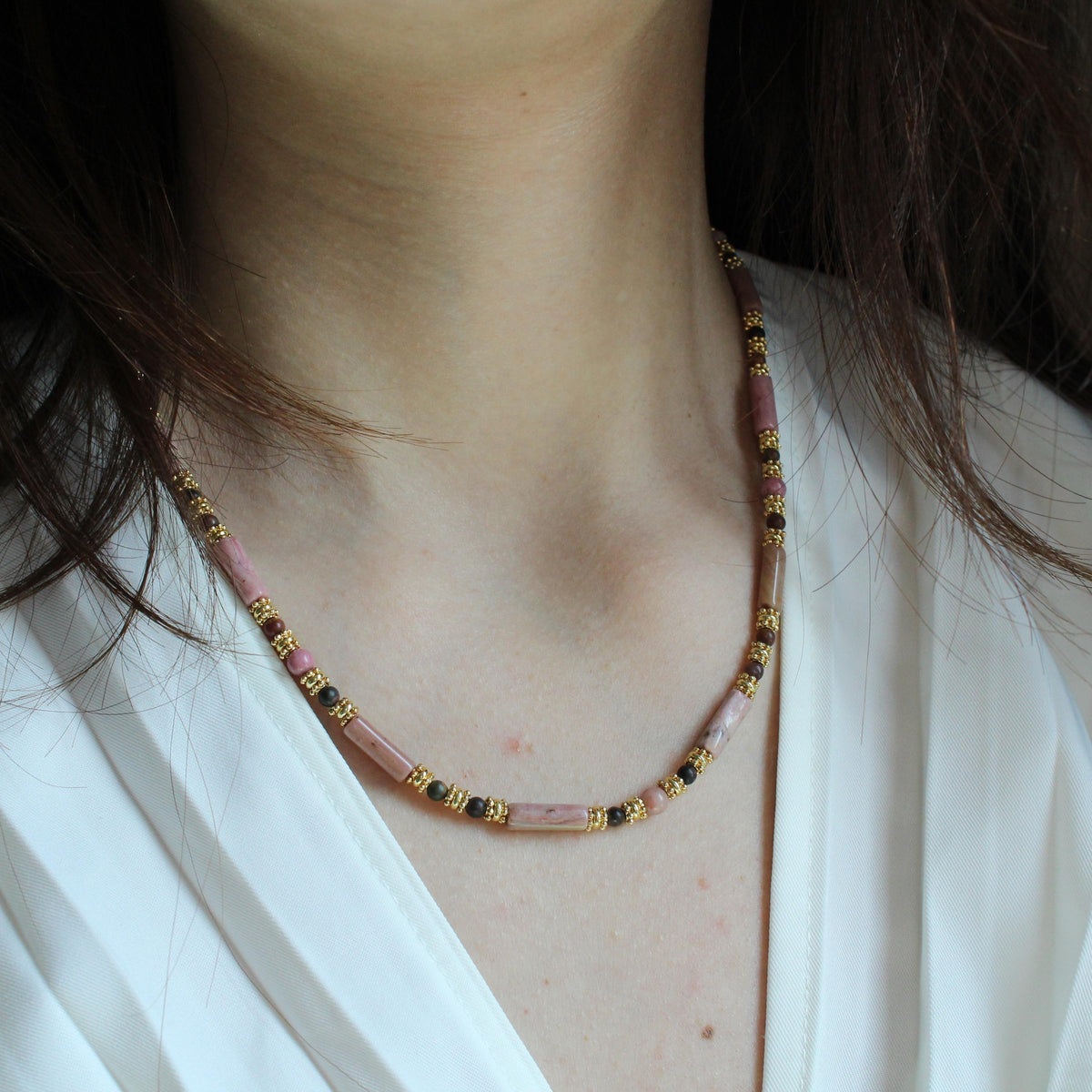 Rhodochrosite Necklace|Natural Pink Healing Stone|Love & Heart Chakra Crystal|Emotional Healing Jewelry|Gift for Her