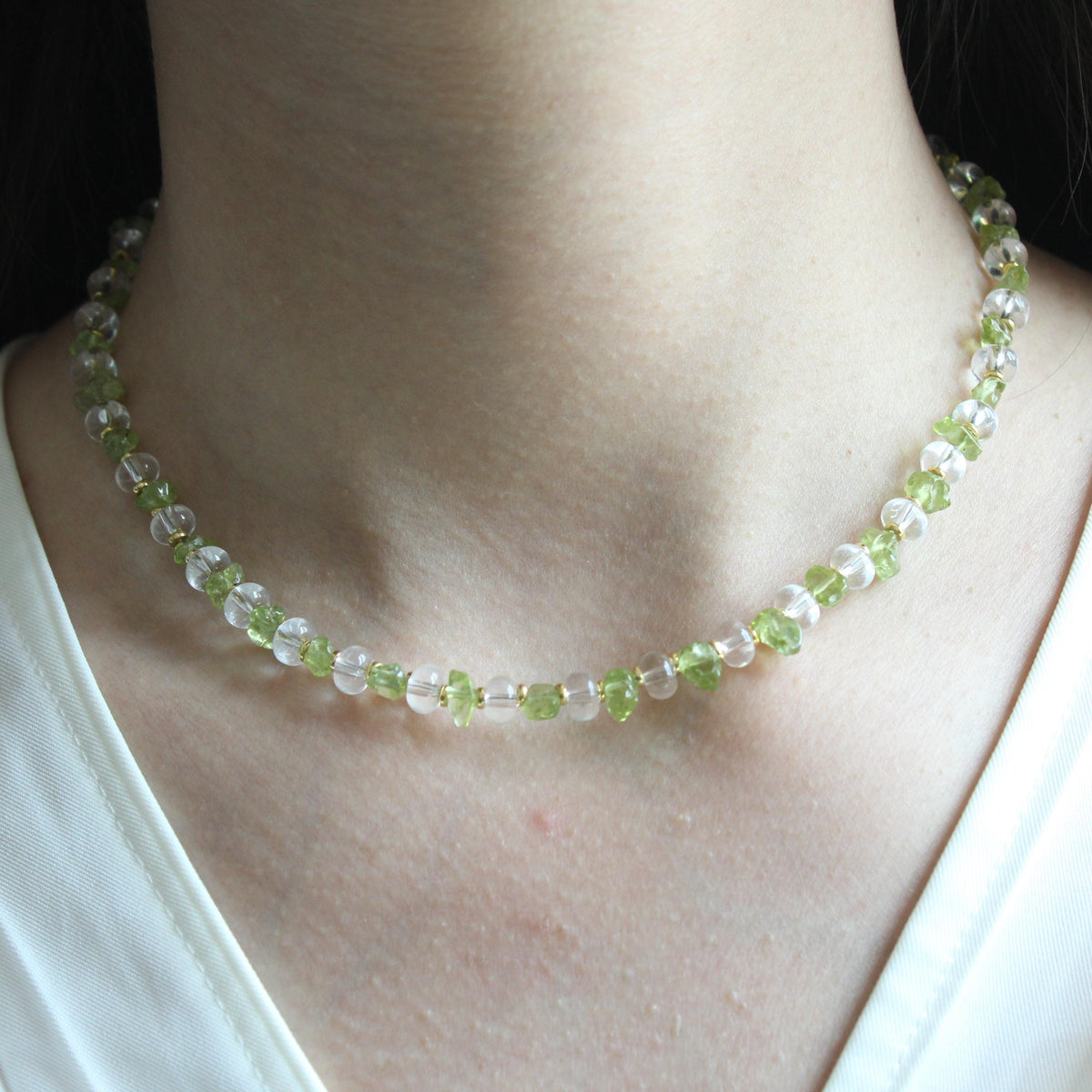 Peridot Necklace|August Birthstone Jewelry|Natural Green Crystal|Healing Gift for Her|Gold Minimalist Gemstone Necklace