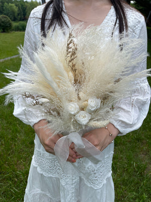 Bridesmaid Bouquets with Pampas Grass and Dried Flowers - Driedflowers Wholesale Pampas Factory Wedding Pampas Bouquets