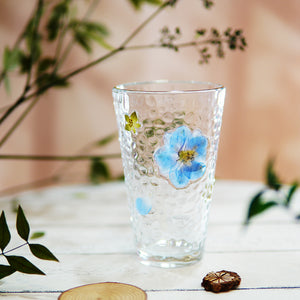 Handcrafted Premium Real-Flower Home Glass Cup