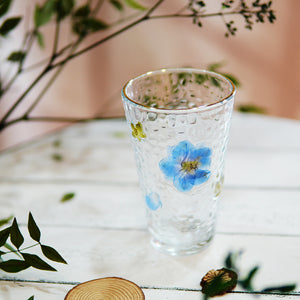 Handcrafted Premium Real-Flower Home Glass Cup