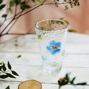 Handcrafted Premium Real-Flower Home Glass Cup