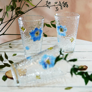 Handcrafted Premium Real-Flower Home Glass Cup