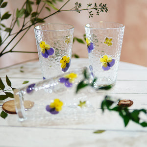 Handcrafted Premium Real-Flower Home Glass Cup