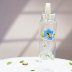 Premium Portable Glass Cup with Preserved Flowers