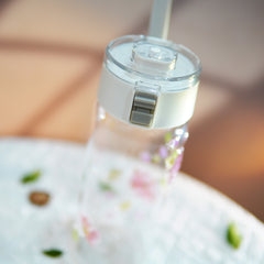 Premium Portable Glass Cup with Preserved Flowers