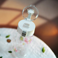 Premium Portable Glass Cup with Preserved Flowers