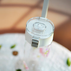 Premium Portable Glass Cup with Preserved Flowers