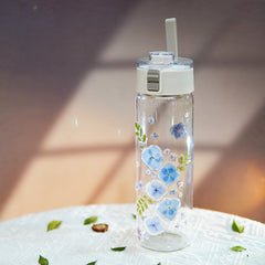 Premium Portable Glass Cup with Preserved Flowers