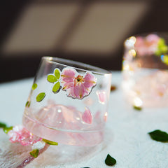 Premium Fuji Mountain Real-Flower Whiskey Glass
