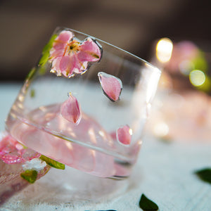 Premium Fuji Mountain Real-Flower Whiskey Glass