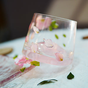 Premium Fuji Mountain Real-Flower Whiskey Glass