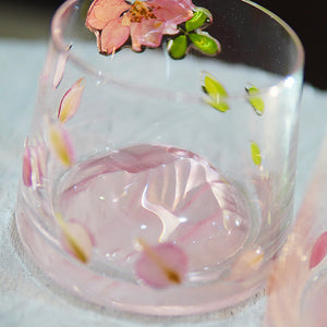 Premium Fuji Mountain Real-Flower Whiskey Glass