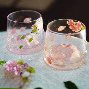 Premium Fuji Mountain Real-Flower Whiskey Glass