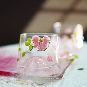 Premium Fuji Mountain Real-Flower Whiskey Glass