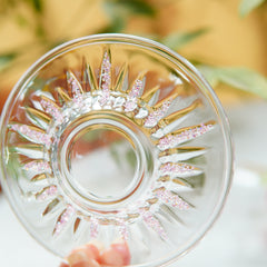 Handmade Beaded-Handle Real-Flower Luxury Glass Cup