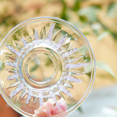 Handmade Beaded-Handle Real-Flower Luxury Glass Cup