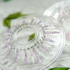 Handmade Beaded-Handle Real-Flower Luxury Glass Cup