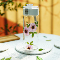 Premium Portable Glass Cup with Preserved Flowers