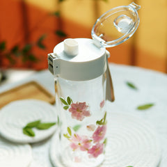 Premium Portable Glass Cup with Preserved Flowers