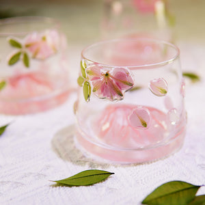 Premium Fuji Mountain Real-Flower Whiskey Glass