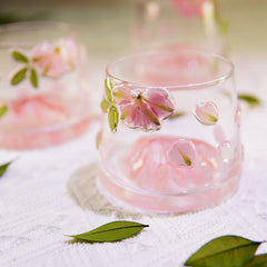 Premium Fuji Mountain Real-Flower Whiskey Glass