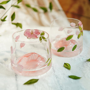 Premium Fuji Mountain Real-Flower Whiskey Glass