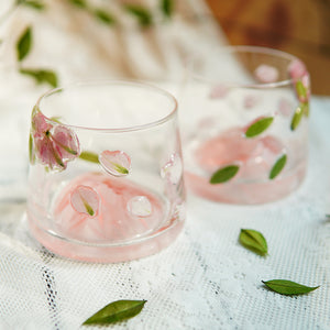 Premium Fuji Mountain Real-Flower Whiskey Glass