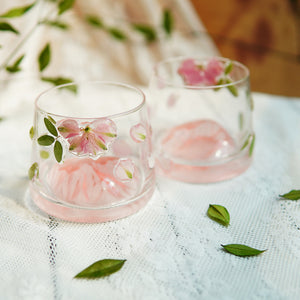Premium Fuji Mountain Real-Flower Whiskey Glass