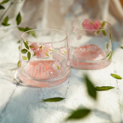 Premium Fuji Mountain Real-Flower Whiskey Glass