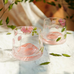 Premium Fuji Mountain Real-Flower Whiskey Glass