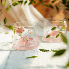 Premium Fuji Mountain Real-Flower Whiskey Glass
