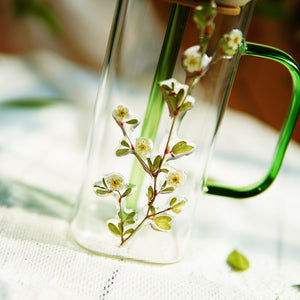 High-End Square Straw Cup with Preserved Flowers