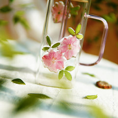 High-End Square Straw Cup with Preserved Flowers