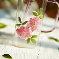 High-End Square Straw Cup with Preserved Flowers