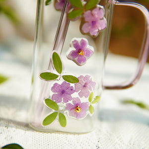 High-End Square Straw Cup with Preserved Flowers