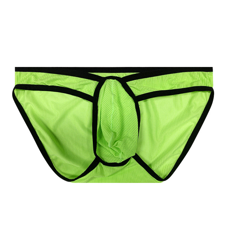 0850 TEMU New Men's Panties Low Rise Breathable Mesh Translucent Briefs Pant Convex Small Triangle BS838