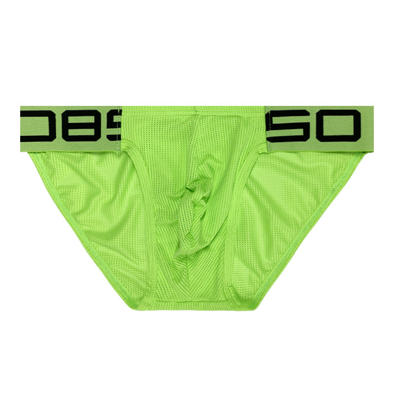 0850 Low Rise High Fork Briefs Sexy Solid Color Mesh Breathable Bulge Bag Sex Pants BS822