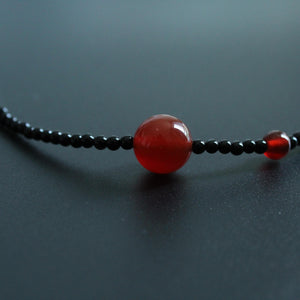Black Agate , Choker Beaded Necklace, Waterproof Crystal Choker, Healing Jewelry Gift,Gemstone gift Natural Red Agate,Natural Raw Crystal