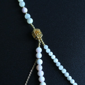 Layered Natural Shell Beaded Necklace - White Butterfly Shell, Gold Chain Elegant Jewelry,handmade Necklace,Wedding Necklace