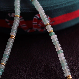 Green Aventurine & Metal Bead Necklace, Adjustable Gold Chain, Handmade Jewelry, Gift for Her,Dainty Jewelry Mother's Day Gift