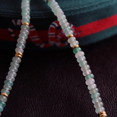 Green Aventurine & Metal Bead Necklace, Adjustable Gold Chain, Handmade Jewelry, Gift for Her,Dainty Jewelry Mother's Day Gift