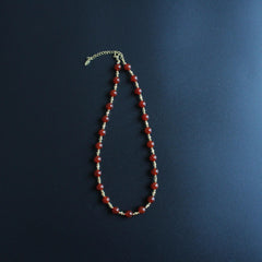 Red agate necklace,Healing Crystal,Red Necklace, Coral Necklace, Red Gemstone Necklace, Statement Red Stone Jewelry,Gift for Her,