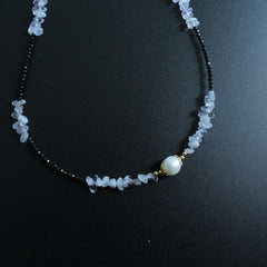 Natural Black Spinel Necklace , Black Spinel Jewelry,Amethyst Choker, Stone Beaded Necklace Purple Crystal Choker, Jewelry Birthstone  Gift