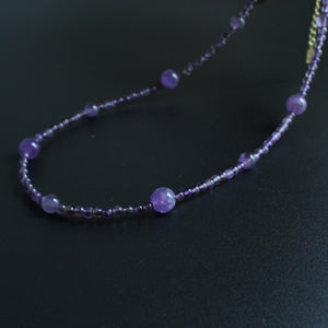 Amethyst Necklace｜Natural Amethyst Crystal Pendant｜February Birthstone Jewelry｜Healing Gemstone Necklace｜Spiritual Gift for Her