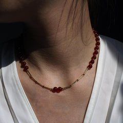 Red Agate Necklace｜Natural Crystal Jewelry for Women｜Grounding & Protection Stone｜Healing Gemstone Gift｜Root Chakra Pendant