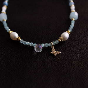 Natural Stone Pearl Necklace｜Natural Shell Jewelry｜Ocean Inspired Healing Necklace｜Gift for Her｜Boho Beach Jewelry