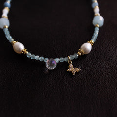 Natural Stone Pearl Necklace｜Natural Shell Jewelry｜Ocean Inspired Healing Necklace｜Gift for Her｜Boho Beach Jewelry