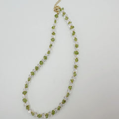 Peridot Necklace｜August Birthstone Jewelry｜Natural Green Crystal｜Healing Gift for Her｜Gold Minimalist Gemstone Necklace