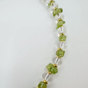 Peridot Necklace｜August Birthstone Jewelry｜Natural Green Crystal｜Healing Gift for Her｜Gold Minimalist Gemstone Necklace